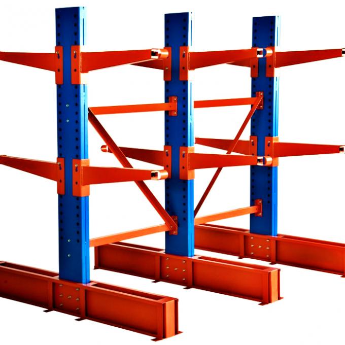 Powder Coating Finish Cantilever Racking System Warehouse Vertical