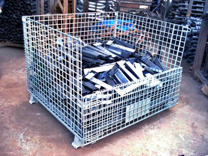 Heavy Duty Galvanized Foldable Wire Mesh Pallet Cage With Cold Drawn Steel