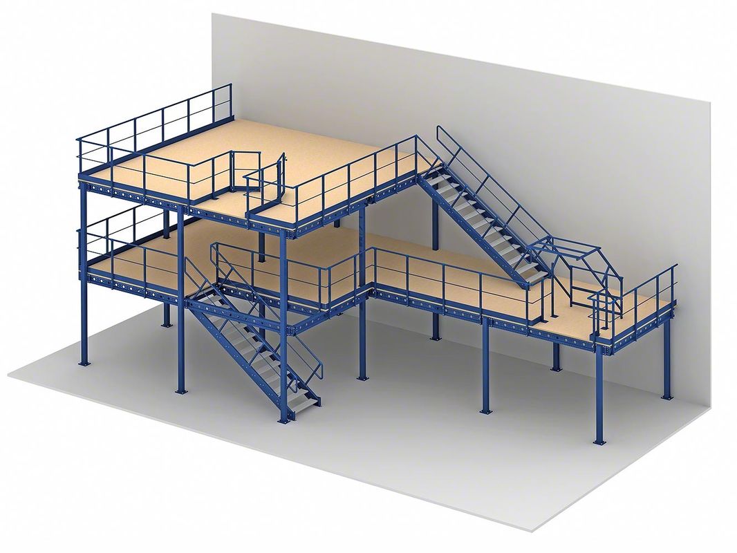 1 2 Levels Heavy Duty Raised Storage Mezzanine Floor For Industrial Storage
