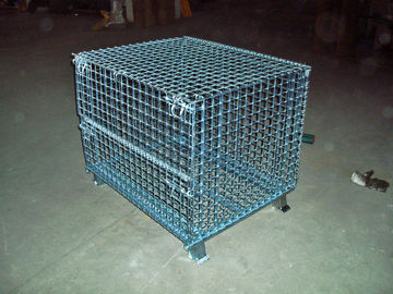 Transport Welded Steel Wire Mesh Pallet Cage With Cover Lid Protection