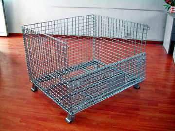 Powder Coated Wire Mesh Pallet Cage For Logistics / Distribution Center